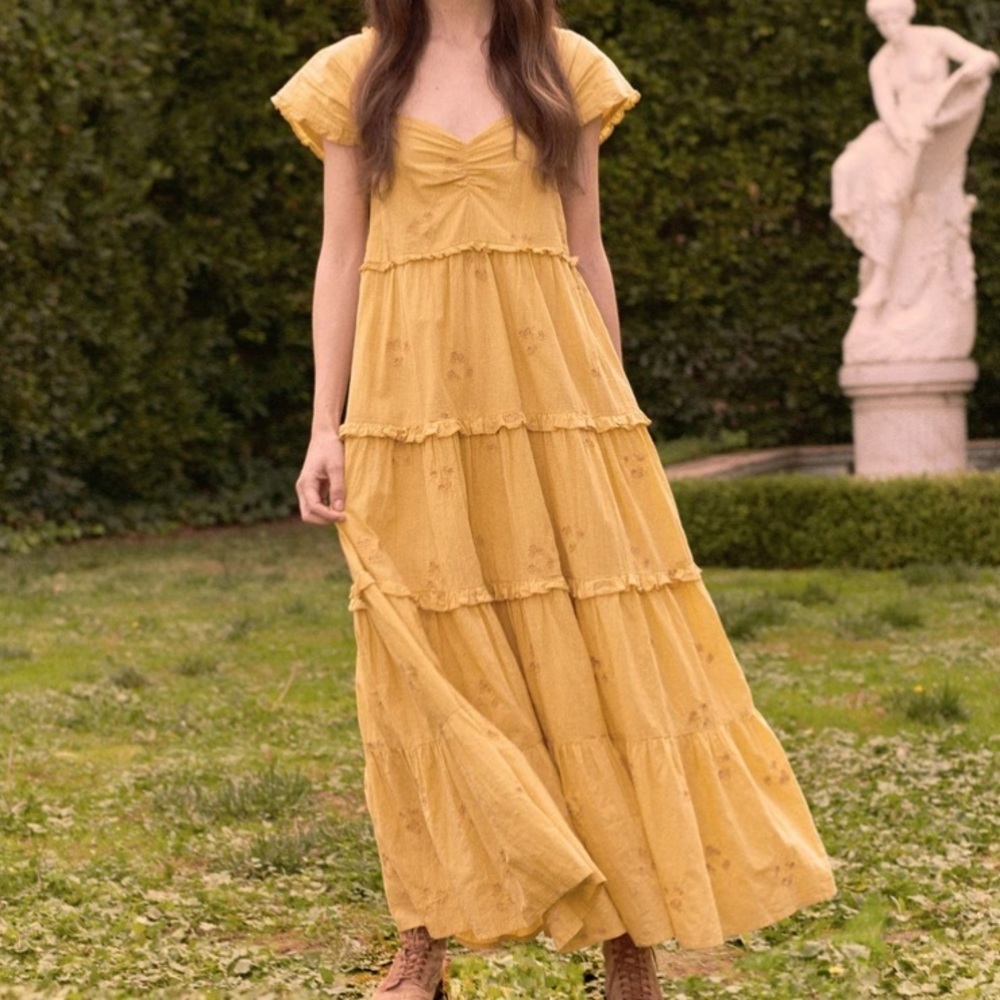 THE GREAT. Yellow Maxi Dress